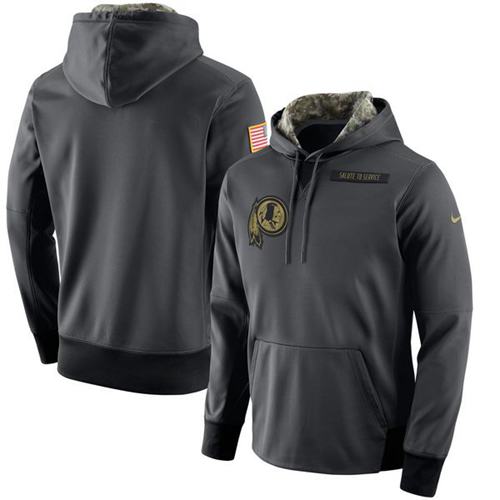 Men's Washington Redskins Nike Anthracite Salute to Service Player Performance Hoodie - Click Image to Close